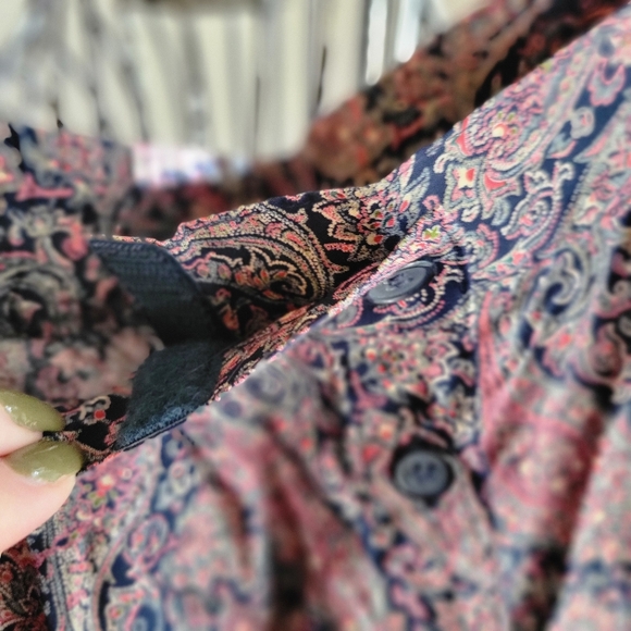 90s Paisley Tilley Button Up Midi Skirt With Liberty Of London Fabric 🇨🇦 - Picture 5 of 6